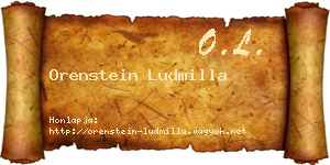 Orenstein Ludmilla névjegykártya